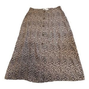 Hollister skirt size small cheetah‎ print skirt button down lined skirt